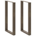 Picioare de masă de bar în formă de U, 2 buc., oțel natural, 60 x (100-101) cm - WALTI WALTI