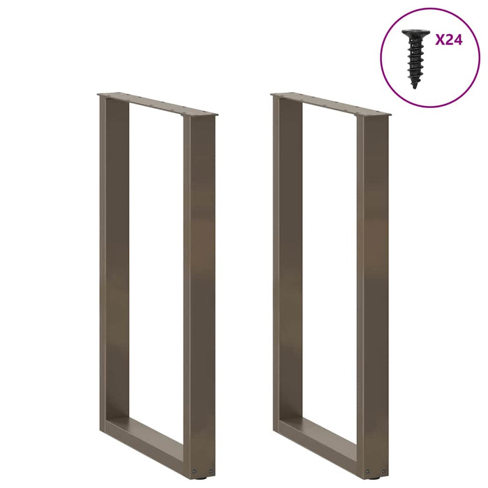 Picioare de masă de bar în formă de U, 2 buc., oțel natural, 60 x (100-101) cm - WALTI WALTI