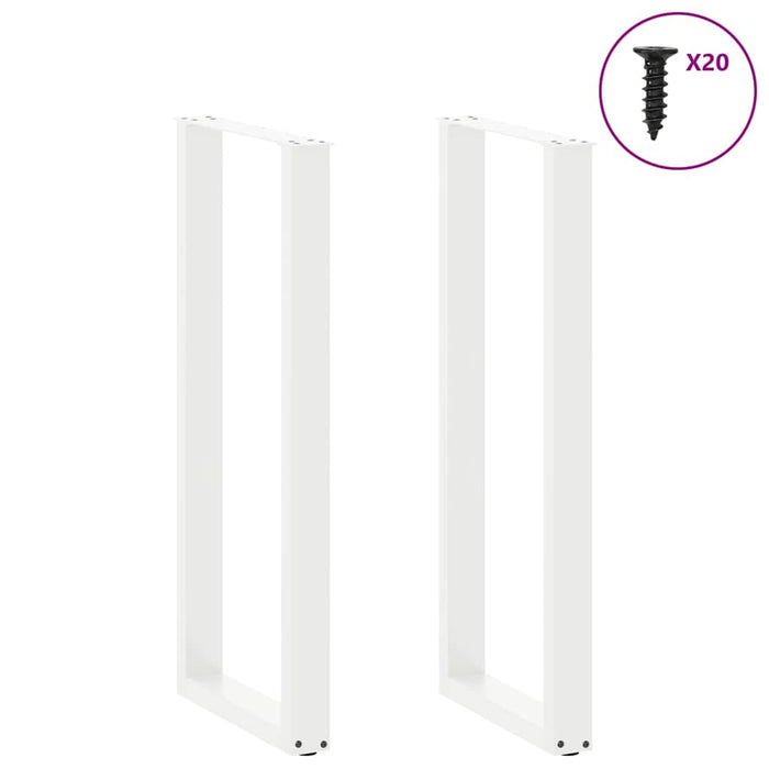 Picioare de masă de bar în formă de U, 2 buc., alb, 40x(110-111) cm, oțel - WALTI WALTI