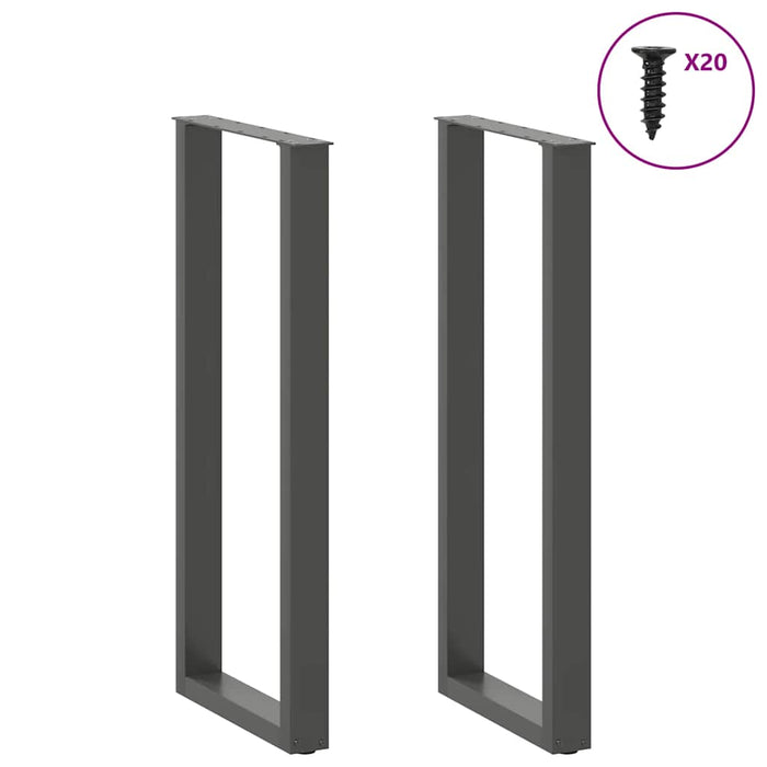 Picioare de masă de bar în formă de U, 2 buc., antracit, 40x(110-111) cm, oțel WALTI