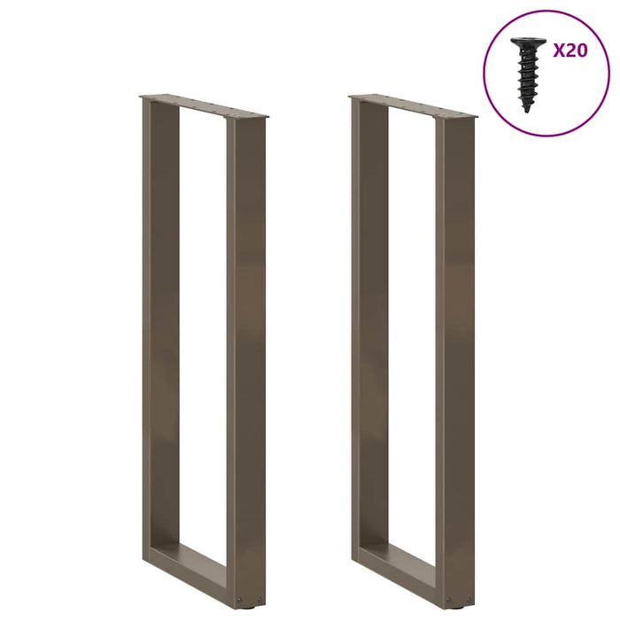 Picioare de masă de bar în formă de U, 2 buc., oțel natural, 40 x (110-111) cm - WALTI WALTI