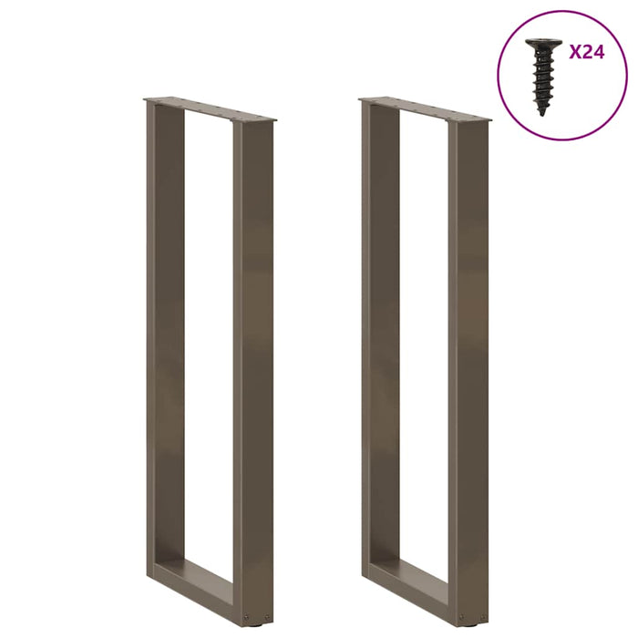 Picioare de masă de bar în formă de U, 2 buc., oțel natural, 50x(110-111) cm WALTI