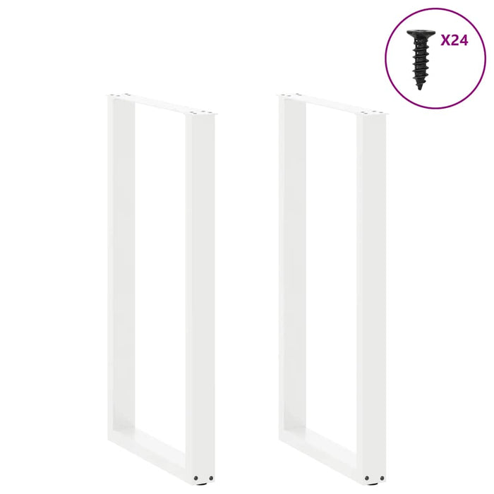 Picioare de masă de bar în formă de U, 2 buc., alb, 60 x (110-111) cm, oțel - WALTI WALTI