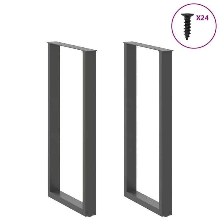 Picioare de masă de bar în formă de U, 2 buc., antracit, 60x(110-111) cm, oțel - WALTI WALTI