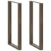 Picioare de masă de bar în formă de U, 2 buc., oțel natural, 60 x (110-111) cm - WALTI WALTI