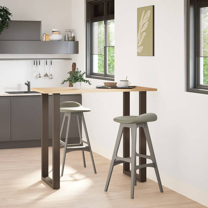 Picioare de masă de bar în formă de U, 2 buc., oțel natural, 60 x (110-111) cm - WALTI WALTI