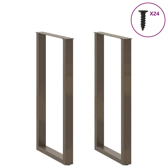 Picioare de masă de bar în formă de U, 2 buc., oțel natural, 60 x (110-111) cm - WALTI WALTI