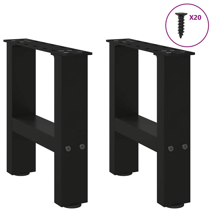 Picioare pentru măsuță de cafea, negru, 2 buc., 40x(30-31) cm, oțel WALTI