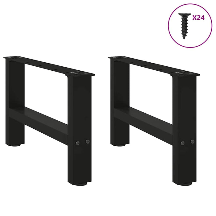 Picioare pentru măsuță de cafea, negru, 2 buc., 50x(30-31) cm, oțel WALTI
