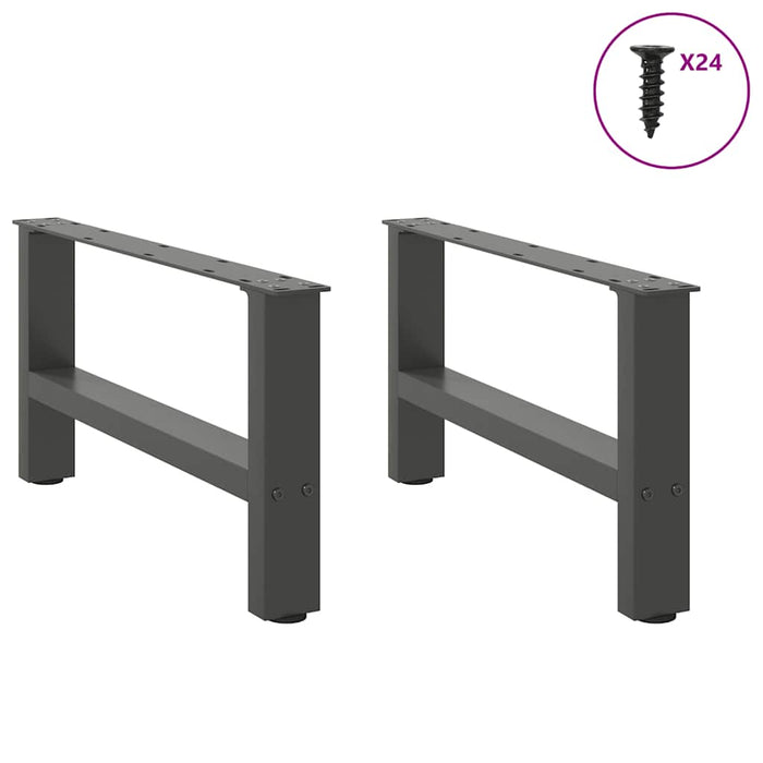 Picioare pentru măsuță de cafea antracit, 2 buc., 60x(30-31) cm, oțel WALTI