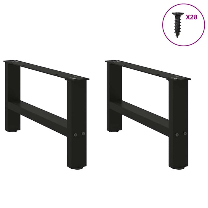 Picioare pentru măsuță de cafea, negru, 2 buc., 70x(30-31) cm, oțel WALTI