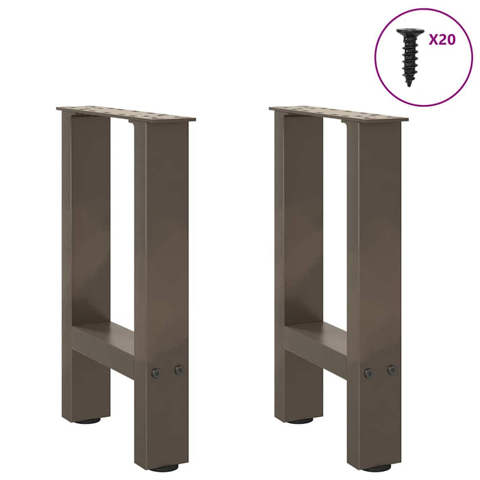 Picioare pentru masă de cafea, oțel natural, 2 buc., 38x(42-43) cm, oțel WALTI
