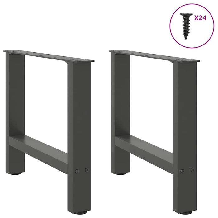 Picioare pentru măsuță de cafea antracit, 2 buc., 60x(42-43) cm, oțel WALTI