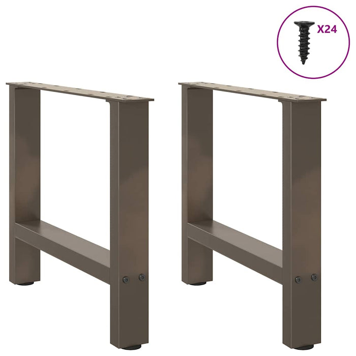 Picioare pentru masă de cafea, oțel natural, 2 buc., 60 x (42-43) cm, oțel WALTI