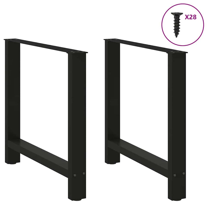 Picioare masă de sufragerie negre, 2 buc., 70x(72-73) cm, oțel WALTI