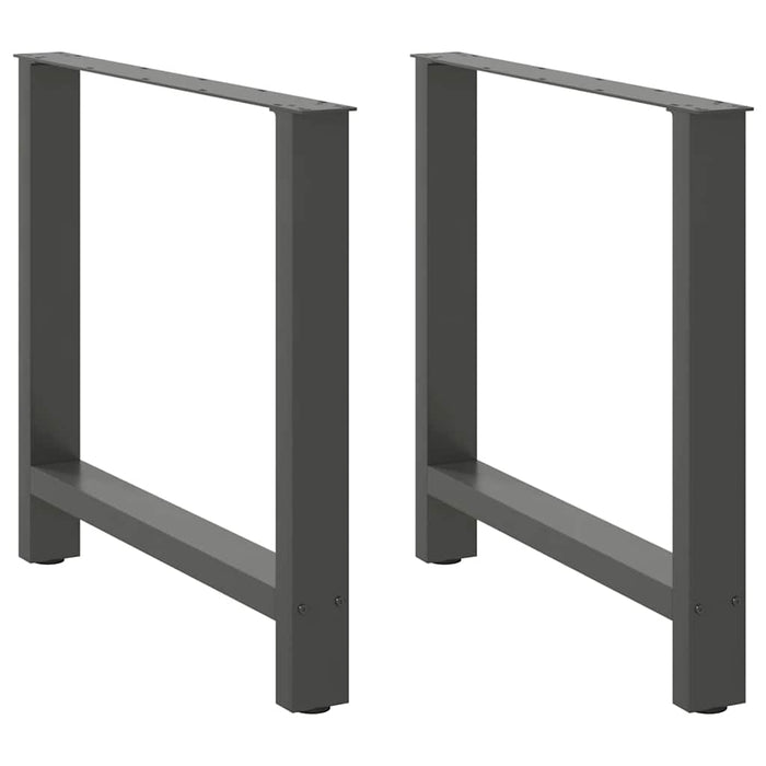 Picioare masă de sufragerie antracit, 2 buc., 70x(72-73) cm, oțel WALTI