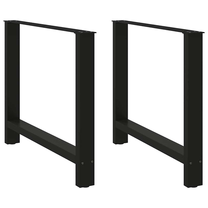 Picioare masă de sufragerie negre, 2 buc., 100x(72-73) cm, oțel WALTI