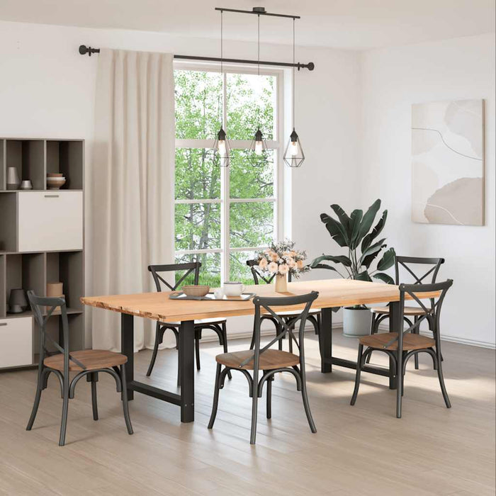 Picioare masă de sufragerie negre, 2 buc., 100x(72-73) cm, oțel WALTI