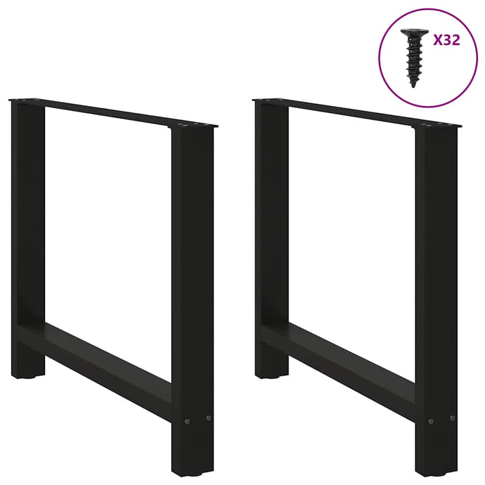 Picioare masă de sufragerie negre, 2 buc., 100x(72-73) cm, oțel WALTI