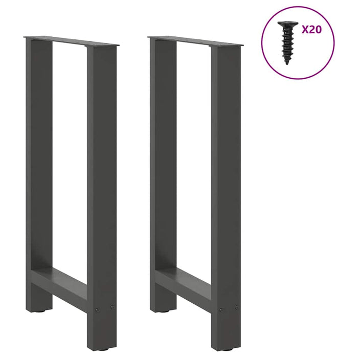 Picioare de masă de bar antracit, 2 buc., 40x(90-91) cm, oțel WALTI