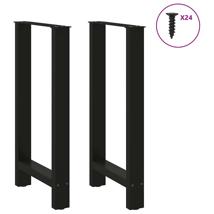 Picioare masă de bar, 2 buc., negru, 50x(90-91) cm, oțel WALTI