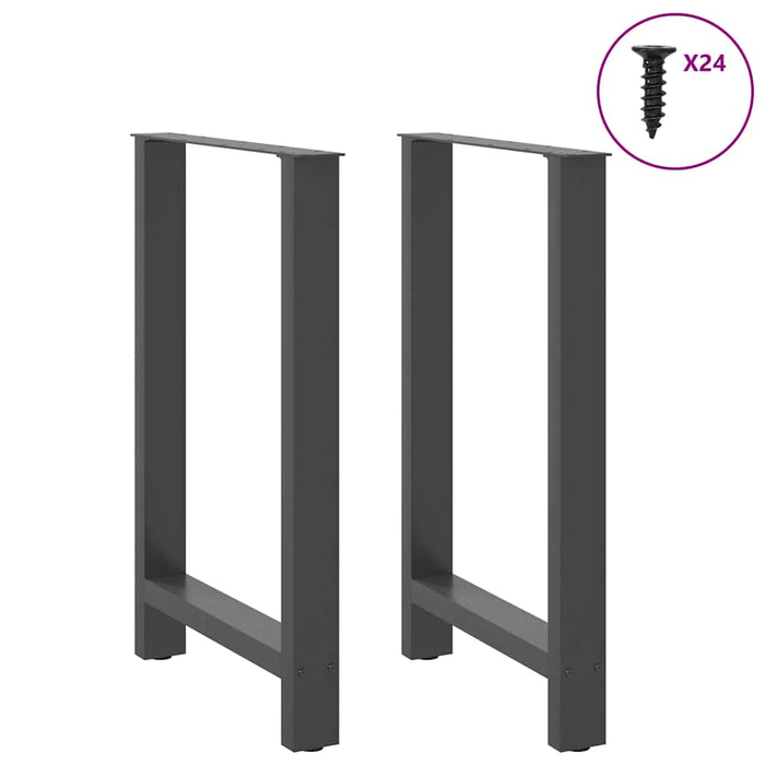 Picioare de masă de bar antracit, 2 buc., 60x(90-91) cm, oțel WALTI
