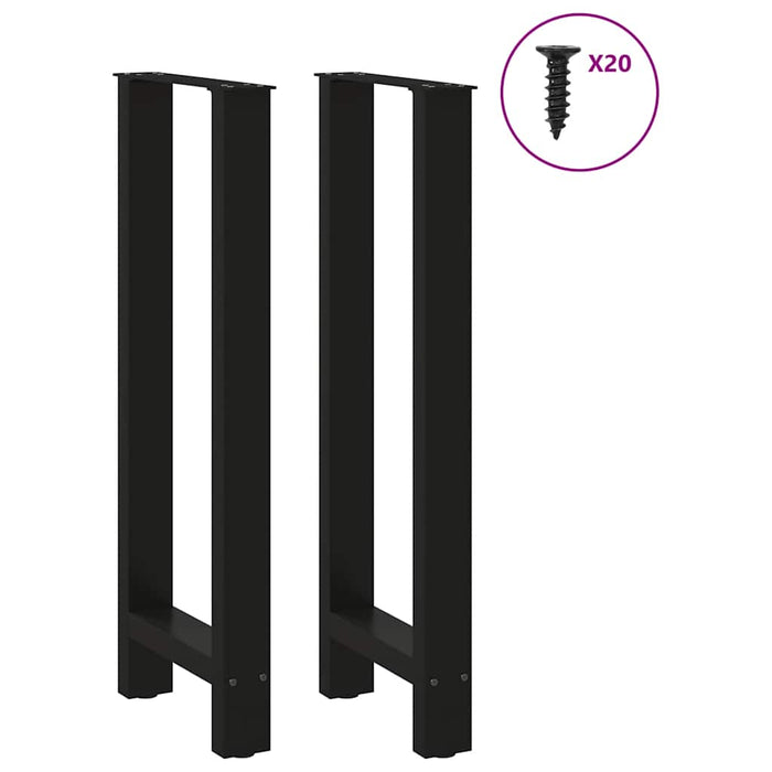Picioare de masă de bar, negre, 2 buc., 40x(100-101) cm, oțel WALTI