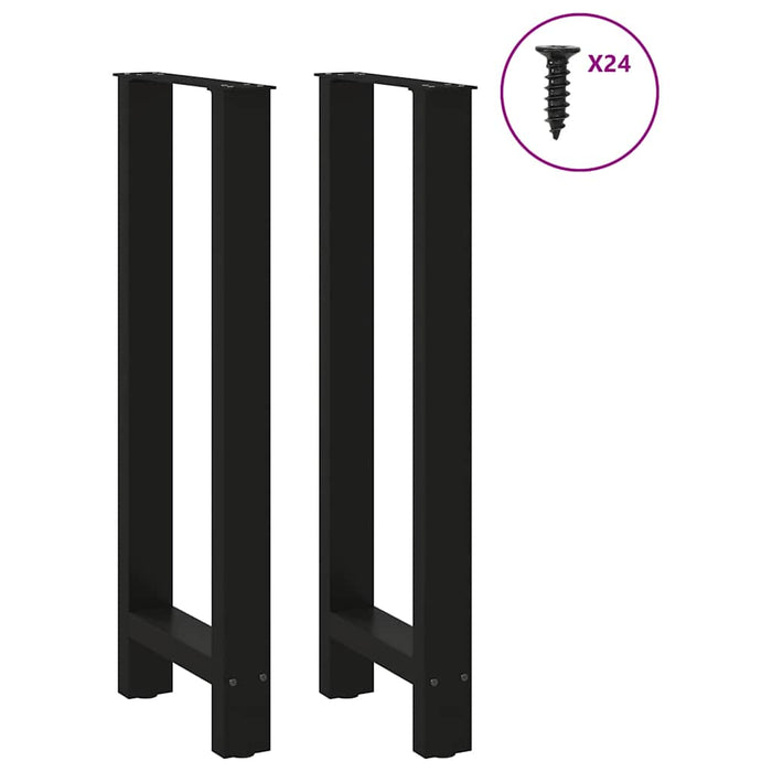 Picioare de masă de bar, negre, 2 buc., 50x(100-101) cm, oțel WALTI