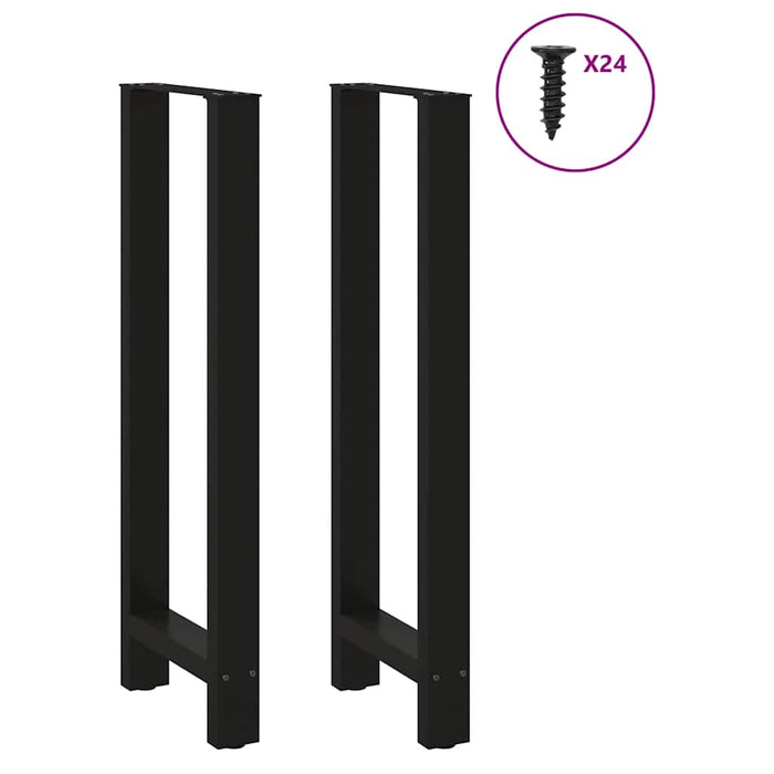 Picioare de masă de bar, negre, 2 buc., 50x(110-111) cm, oțel WALTI
