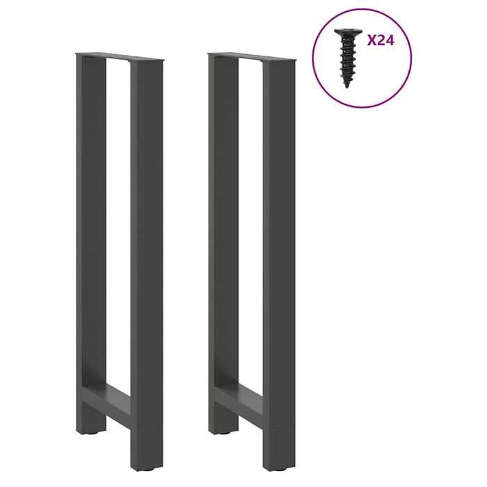 Picioare de masă de bar antracit, 2 buc., 50x(110-111) cm, oțel WALTI