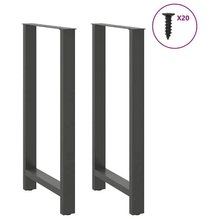 Picioare de masă de bar antracit, 2 buc., 60x(110-111) cm, oțel WALTI