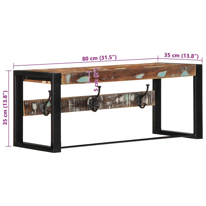 Raft pentru haine multicolor 80x35x35 cm Lemn masiv recuperat - WALTI WALTI