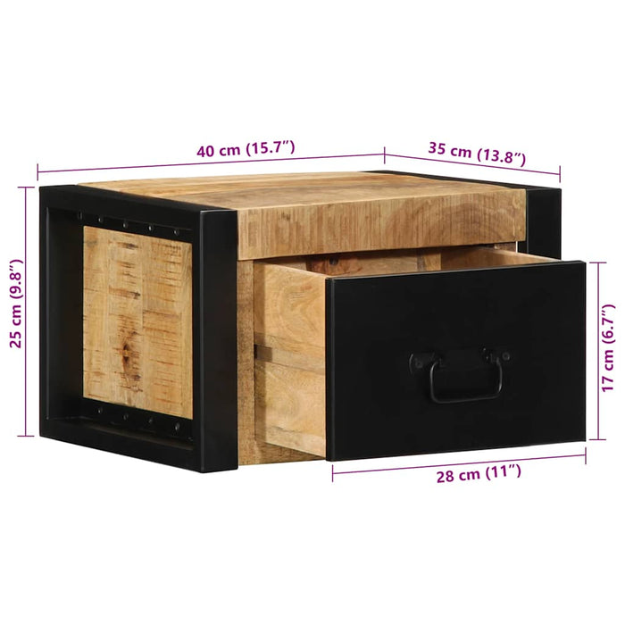 Noptiere 2 buc 40x35x25 cm lemn masiv de mango - WALTI WALTI