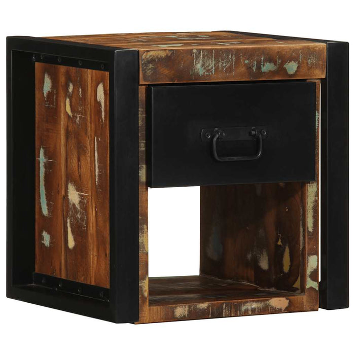 Noptiere 2 buc multicolore 40x35x40 cm lemn masiv recuperat - WALTI WALTI