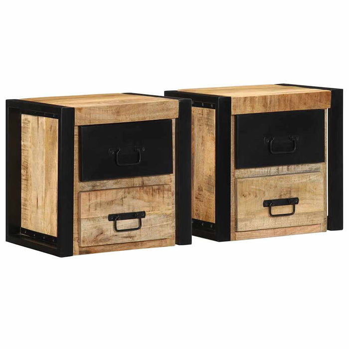 Noptiere 2 buc 40x35x40 cm lemn masiv de mango - WALTI WALTI