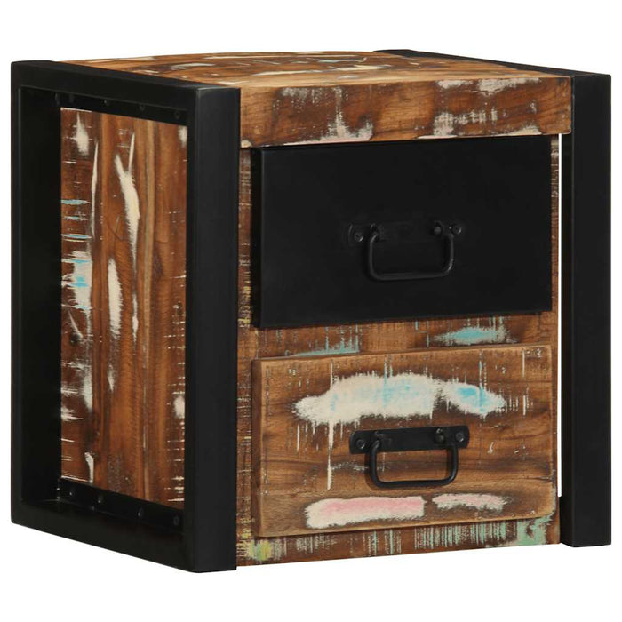 Noptiere 2 buc multicolore 40x35x40 cm lemn masiv recuperat - WALTI WALTI