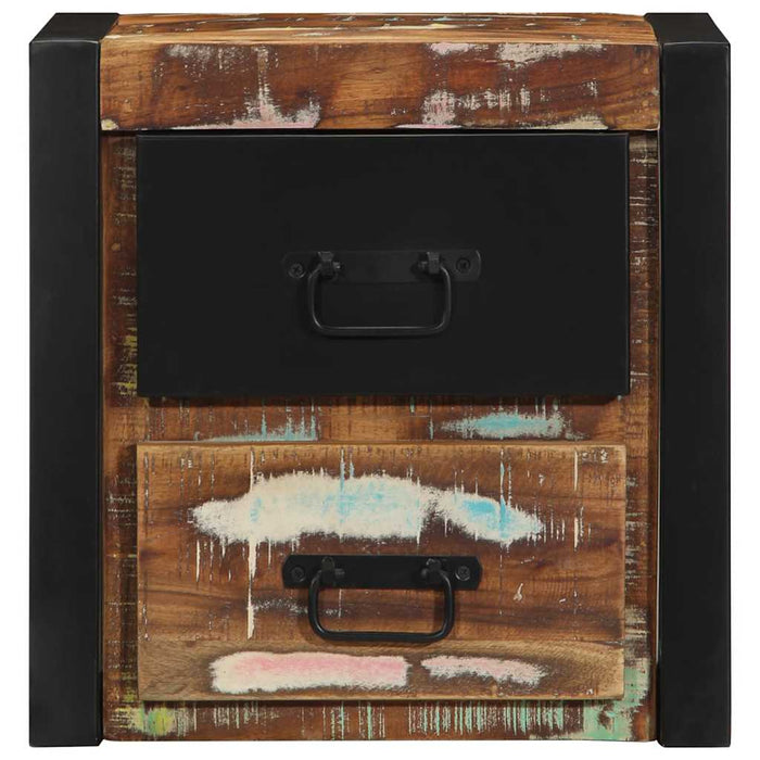 Noptiere 2 buc multicolore 40x35x40 cm lemn masiv recuperat - WALTI WALTI
