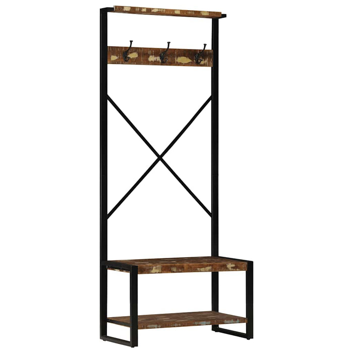 Suport pentru haine multicolor 80x40x190cm Lemn masiv recuperat - WALTI WALTI