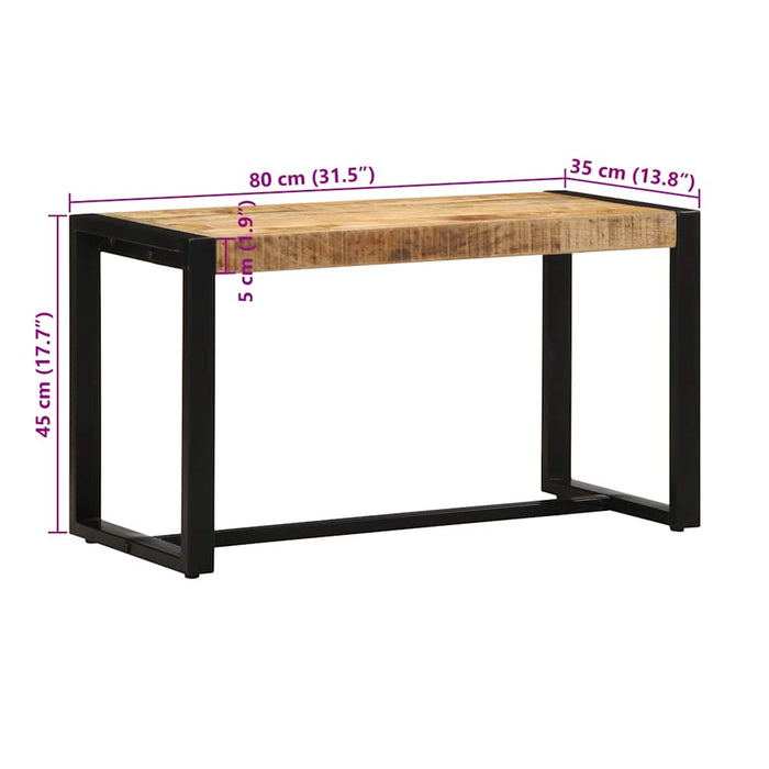 Bancă 80x35x45 cm din lemn masiv de mango WALTI