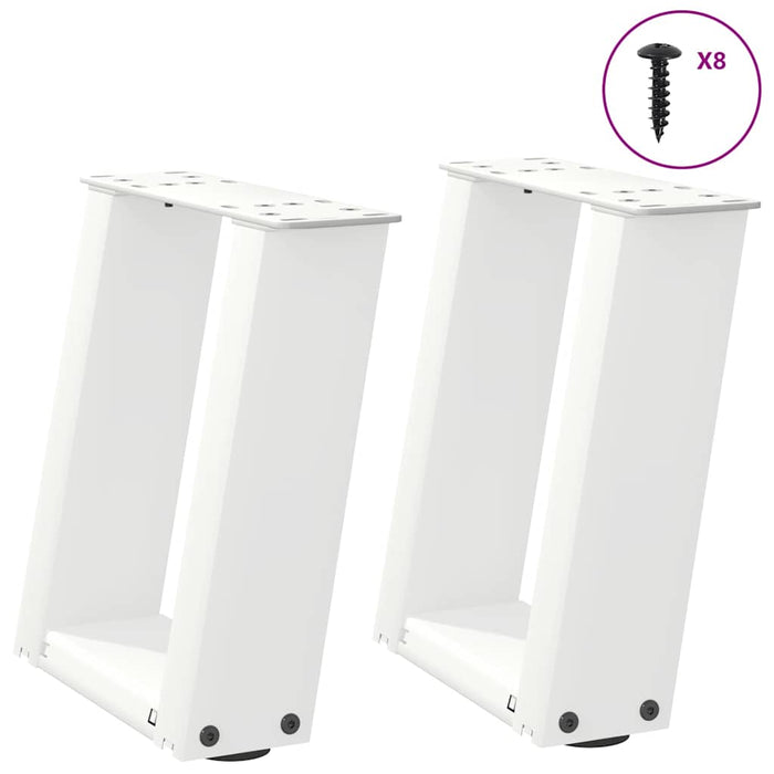 Picioare pentru măsuță de cafea în formă de U, 2 buc., alb, 30x(30-31) cm, oțel WALTI