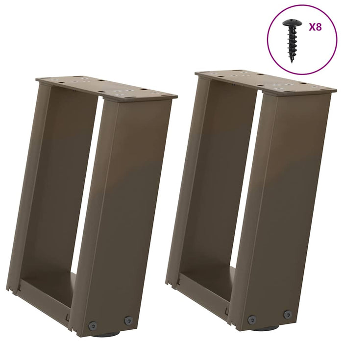 Picioare pentru măsuță de cafea în formă de U, 2 buc., oțel natural, 30x(30-31) cm WALTI