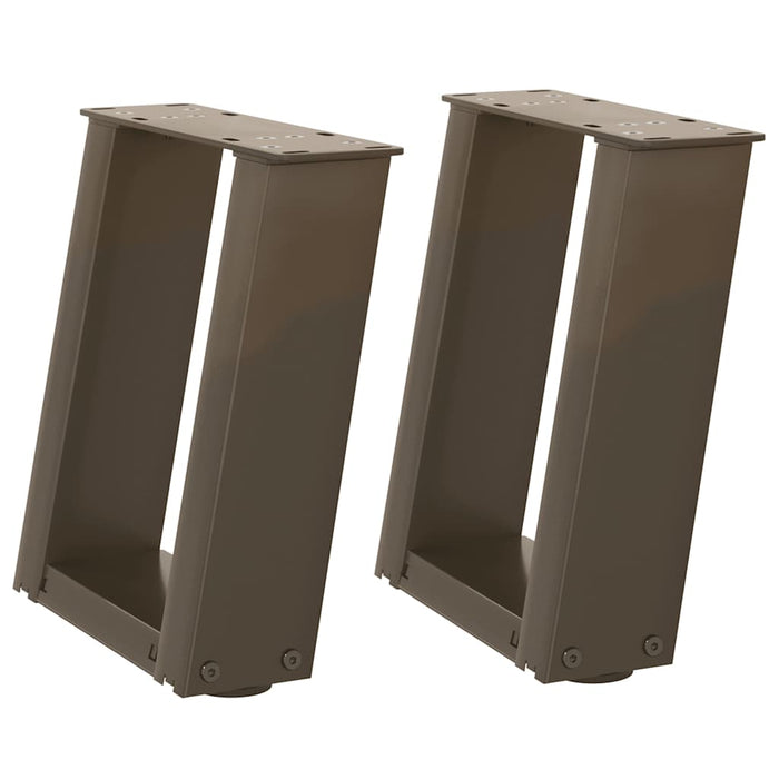 Picioare pentru măsuță de cafea în formă de U, 2 buc., oțel natural, 30x(30-31) cm WALTI