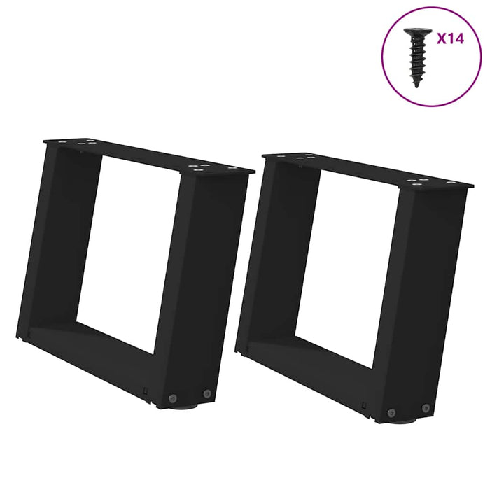 Picioare pentru măsuță de cafea în formă de U, 2 buc., negru, 40x(30-31) cm, oțel WALTI