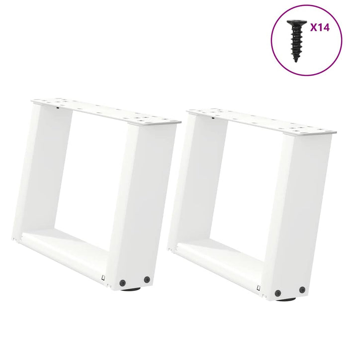 Picioare pentru măsuță de cafea în formă de U, 2 buc., alb, 40x(30-31) cm, oțel WALTI