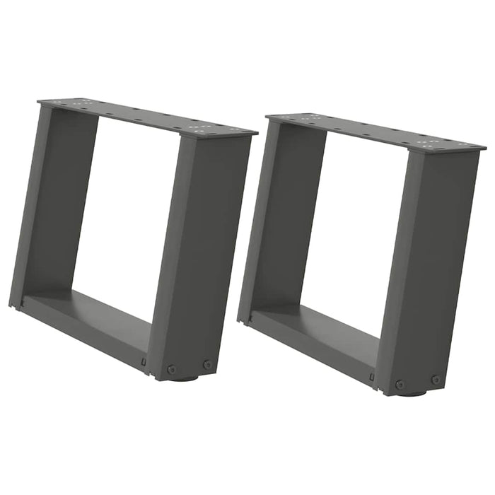 Picioare pentru măsuță de cafea în formă de U, 2 buc., antracit, 50x(30-31) cm, oțel WALTI