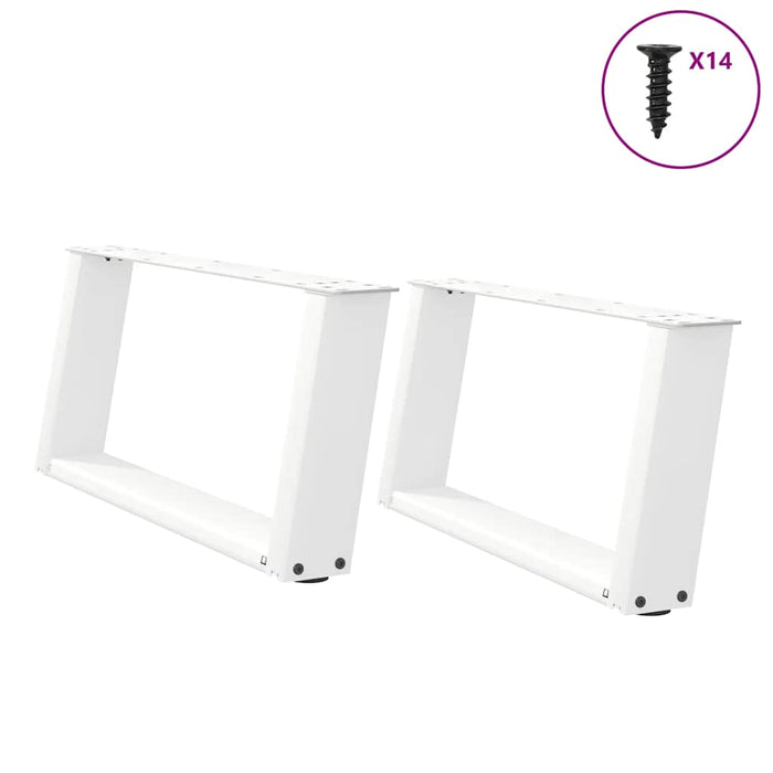 Picioare pentru măsuță de cafea în formă de U, 2 buc., alb, 60x(30-31) cm, oțel WALTI