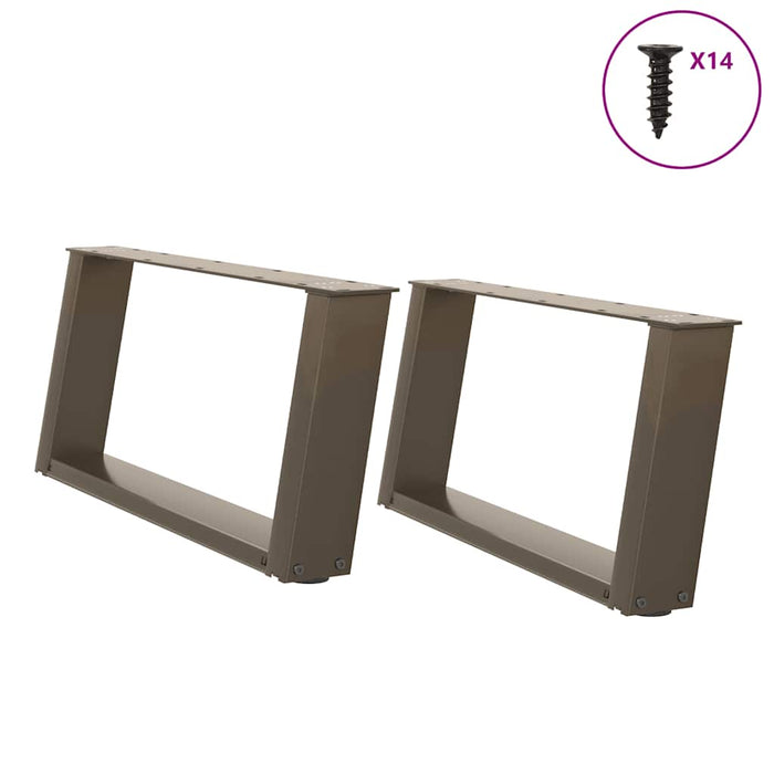 Picioare pentru măsuță de cafea în formă de U, 2 buc., oțel natural, 60 x (30-31) cm WALTI