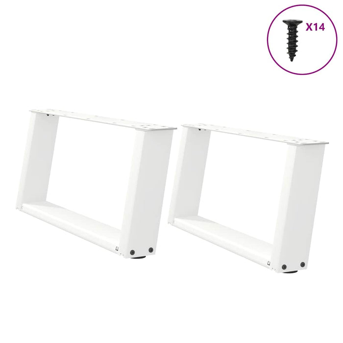 Picioare pentru măsuță de cafea în formă de U, 2 buc., alb, 70x(30-31) cm, oțel WALTI