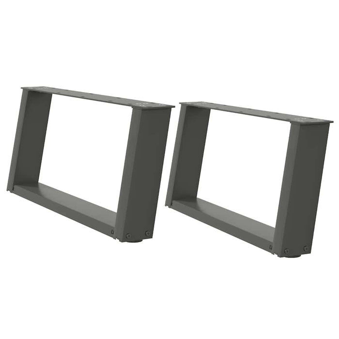 Picioare pentru măsuță de cafea în formă de U, 2 buc., antracit, 70x(30-31) cm, oțel WALTI