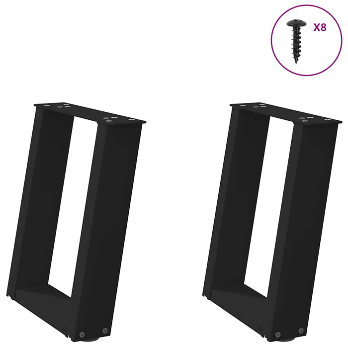 Picioare pentru măsuță de cafea în formă de U, 2 buc., negru, 28x(42-43) cm, oțel WALTI